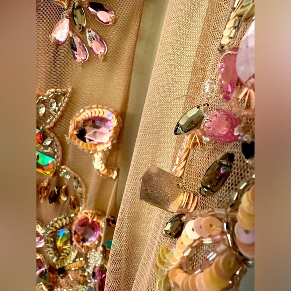 ASOS Pink Mesh & Bejeweled Dress with Slip - US Size 0 - Picture 8 of 12